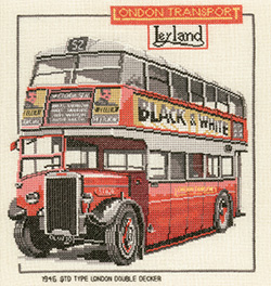 London bus in counted cross stitch
