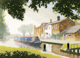 The Junction - a cross stitch canal scene by John Clayton
