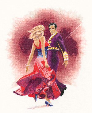 Paso Doble dancer counted cross stitch