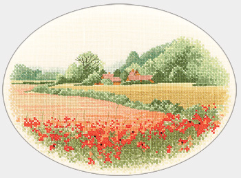 Poppy Farm counted cross stitch