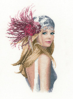 Fleur, an Art Deco lady in counted cross stitch by John Clayton