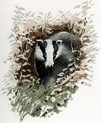 Badger cross stitch by John Stubbs