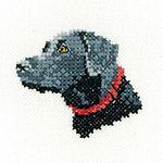 Cross stitch black labrador dog