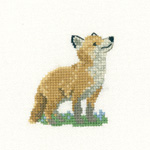 Cross stitch fox cub