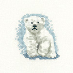 Cross stitch polar bear cub