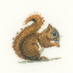 Cross stitch red squirrel