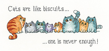 Cats and Biscuits cross stitch