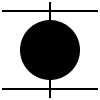 Straddled stitch chart symbol