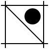 Diagonal half stitch chart symbol