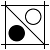 Diagonal half stitches chart symbol