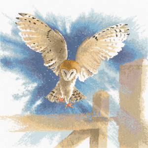 Cross stitch Owl in flight