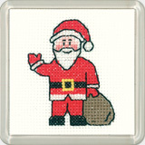 Cross stitch Santa coaster