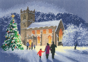 Cross stitch christmas church by John Clayton