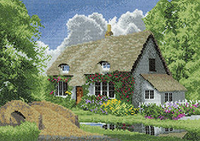 Cross stitch summer cottage by John Clayton