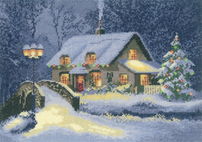 Cross stitch christmas cottage by John Clayton