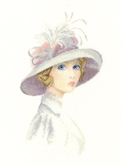 Amelia, an Elegant lady in counted cross stitch by John Clayton