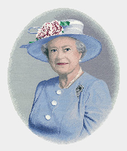 Queen Elizabeth II cross stitch