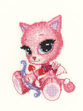Little Cupid - a cross stitch cat design
