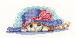 Cat in Hat cross stitch