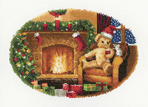 Cross stitch christmas teddy bear by John Clayton