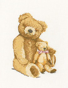 William and Lucky teddy bear cross stitch chart