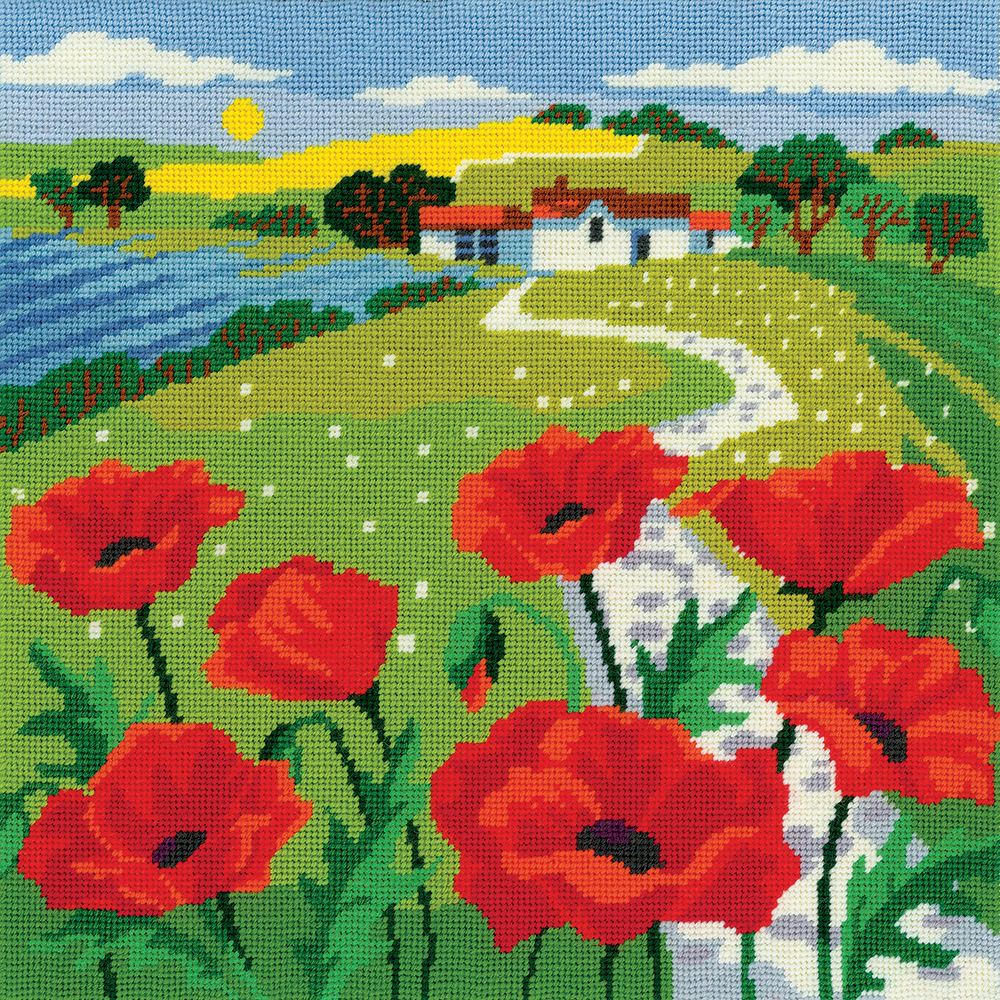 Poppy Landscape tapestry kit